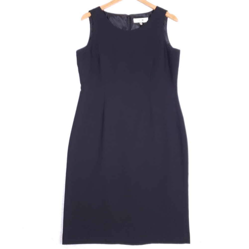 Jones Studio Sheath Dress Womens 10 Black Sleeveless Office LBD Cocktail Career